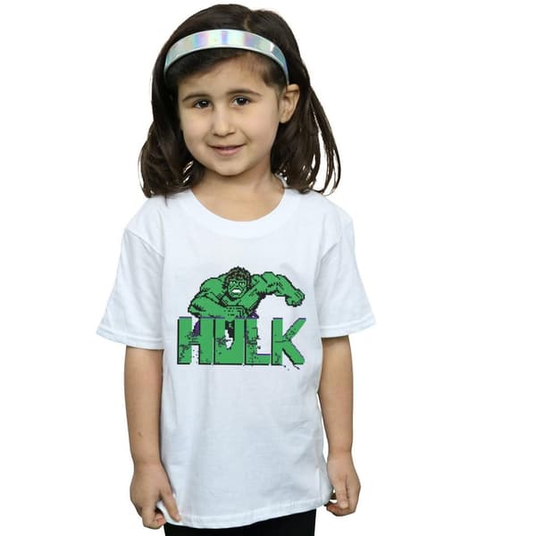 Marvel Girls Hulk Pixelated Cotton T-Shirt