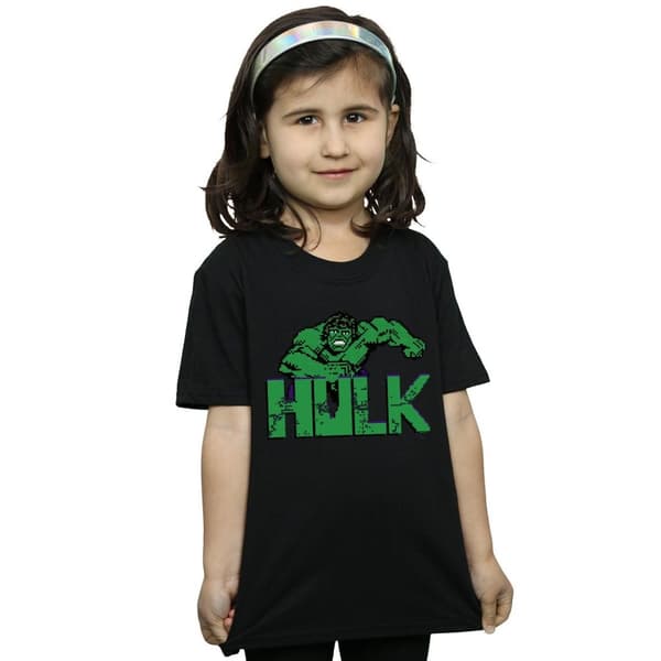 Marvel Girls Hulk Pixelated Cotton T-Shirt