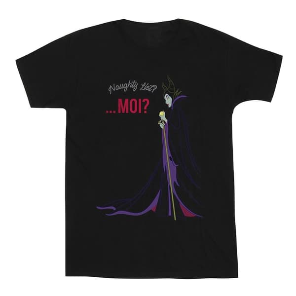 Disney Mens Maleficent Christmas Naughty List T-Shirt