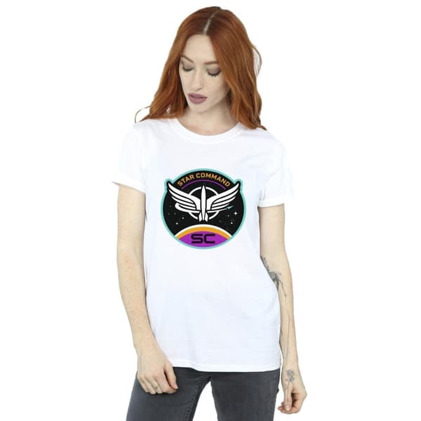 Disney Womens/Ladies Lightyear Star Command Circle Cotton Boyfriend T-Shirt