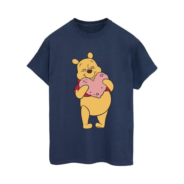 Disney Dam / Dam Winnie The Pooh Hjärta Ögon Bomull Boyfriend T-shirt