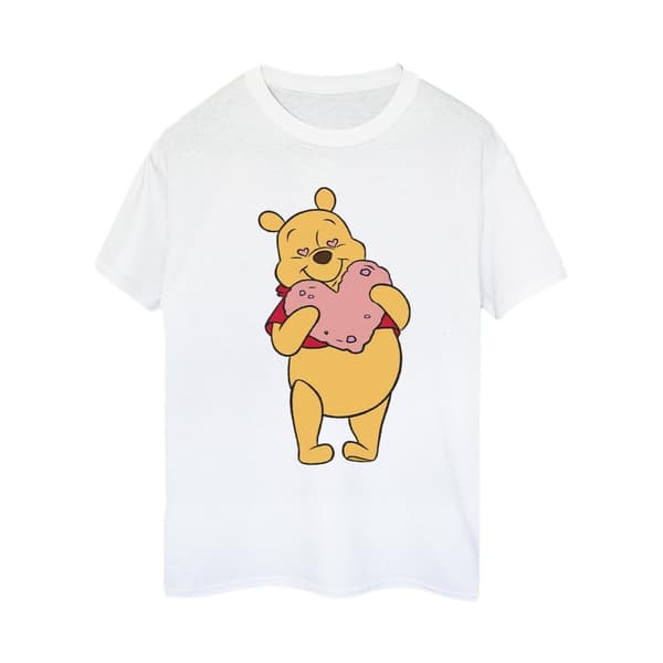 Disney Dam / Dam Winnie The Pooh Hjärta Ögon Bomull Boyfriend T-shirt