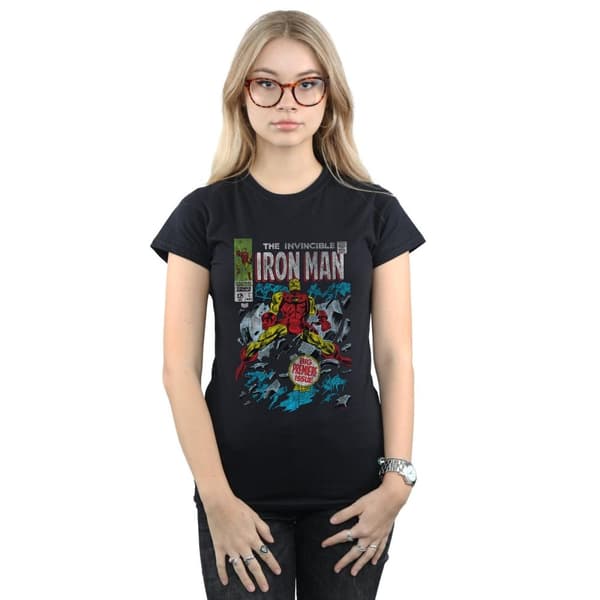 Marvel Womens/Ladies Invincible Iron Man Distressed Issue One Cotton T-Shirt