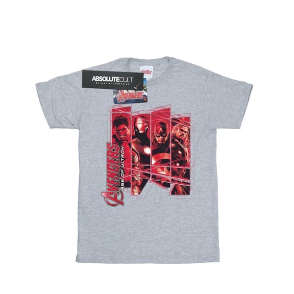 Marvel T-shirt i bomull med collage av Avengers-laget för flickor