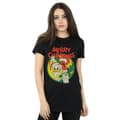 Miniatyrbild 2 av 3: Disney Dam/Tjej Kalle Anka God Jul Bomull Boyfriend T-shirt