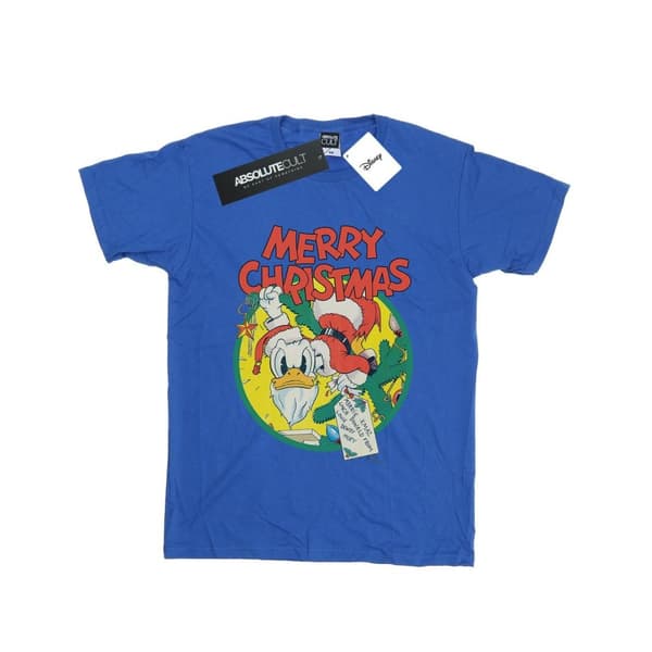Disney Dam/Tjej Kalle Anka God Jul Bomull Boyfriend T-shirt