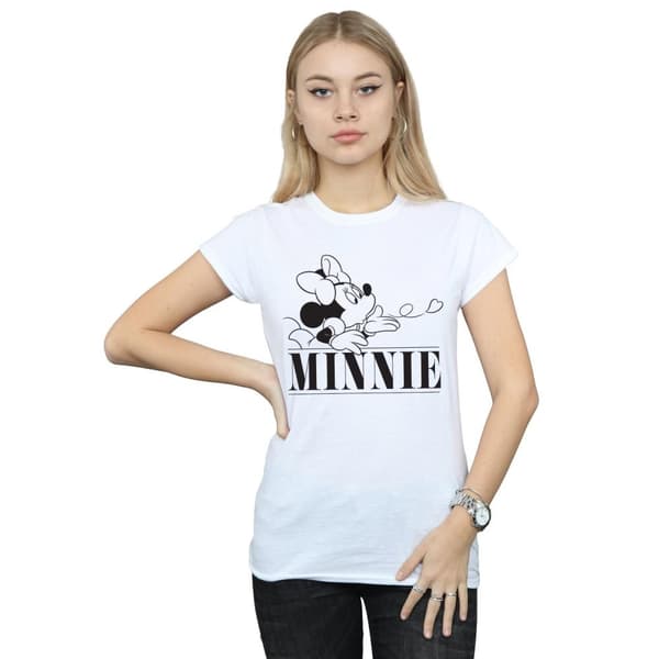 Disney Dam/Tjej Minnie Mouse Kiss T-shirt i bomull