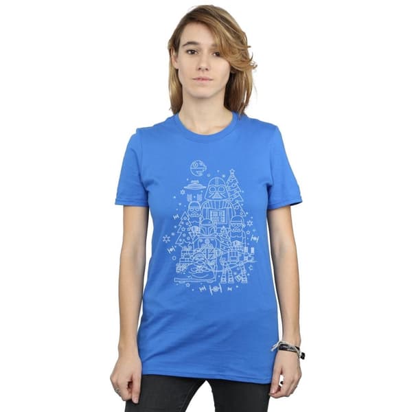 Star Wars Womens/Ladies Empire Christmas Cotton Boyfriend T-Shirt