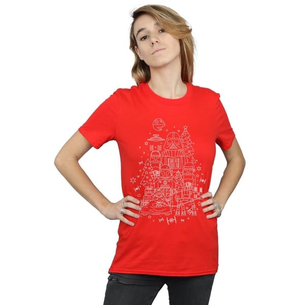 Star Wars Womens/Ladies Empire Christmas Cotton Boyfriend T-Shirt