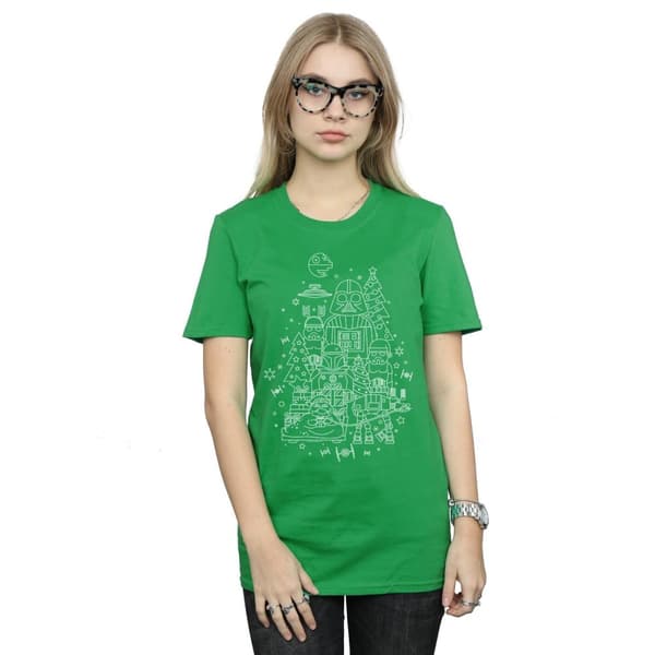 Star Wars Womens/Ladies Empire Christmas Cotton Boyfriend T-Shirt