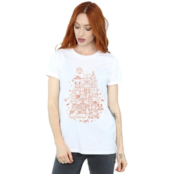 Star Wars Womens/Ladies Empire Christmas Cotton Boyfriend T-Shirt