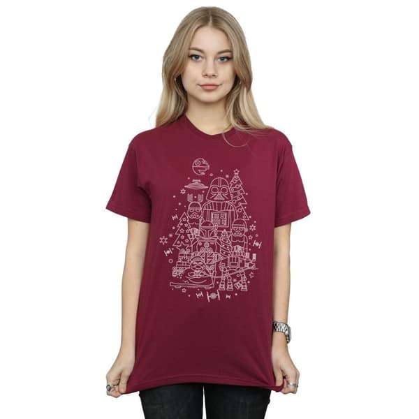 Star Wars Womens/Ladies Empire Christmas Cotton Boyfriend T-Shirt