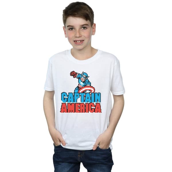 Marvel Boys Captain America Pixelated T-Shirt