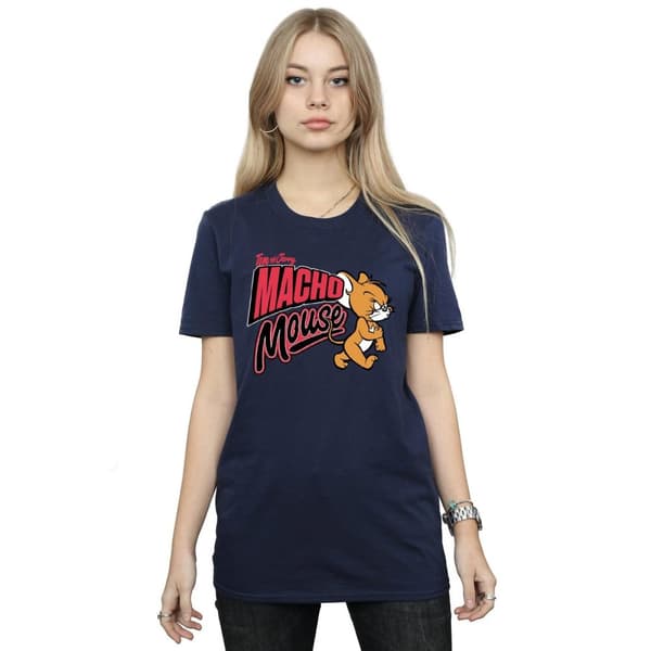 Tom And Jerry Womens/Ladies Macho Mouse Cotton Boyfriend T-Shirt
