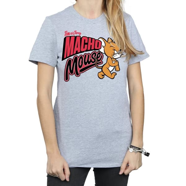 Tom And Jerry Womens/Ladies Macho Mouse Cotton Boyfriend T-Shirt