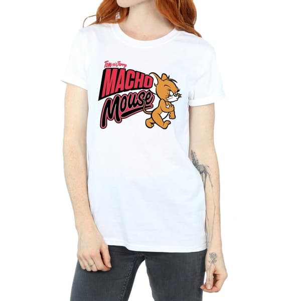 Tom And Jerry Womens/Ladies Macho Mouse Cotton Boyfriend T-Shirt