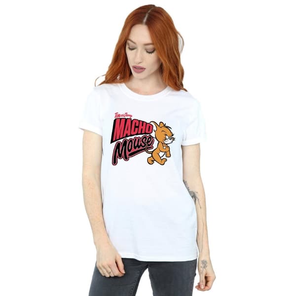 Tom And Jerry Womens/Ladies Macho Mouse Cotton Boyfriend T-Shirt