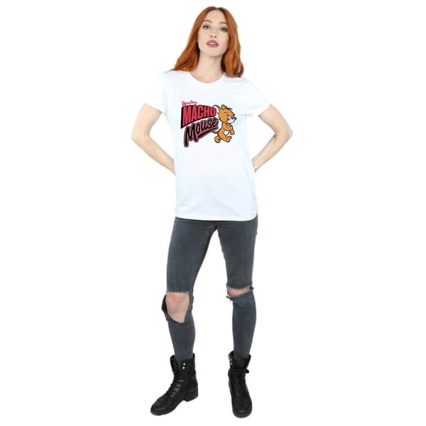 Tom And Jerry Womens/Ladies Macho Mouse Cotton Boyfriend T-Shirt