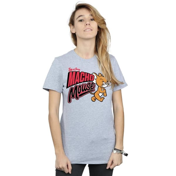 Tom And Jerry Womens/Ladies Macho Mouse Cotton Boyfriend T-Shirt