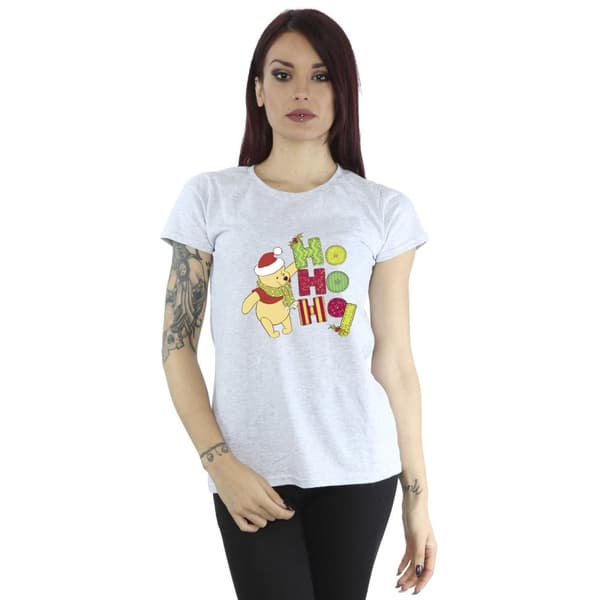 Disney Dam/Tjej Winnie The Pooh Ho Ho Ho Halsduk Bomulls-T-shirt