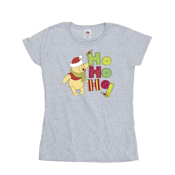 Disney Dam/Tjej Winnie The Pooh Ho Ho Ho Halsduk Bomulls-T-shirt