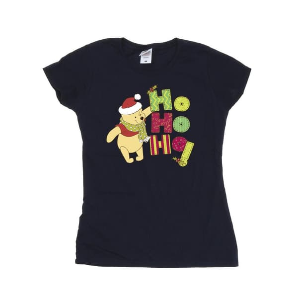 Disney Dam/Tjej Winnie The Pooh Ho Ho Ho Halsduk Bomulls-T-shirt