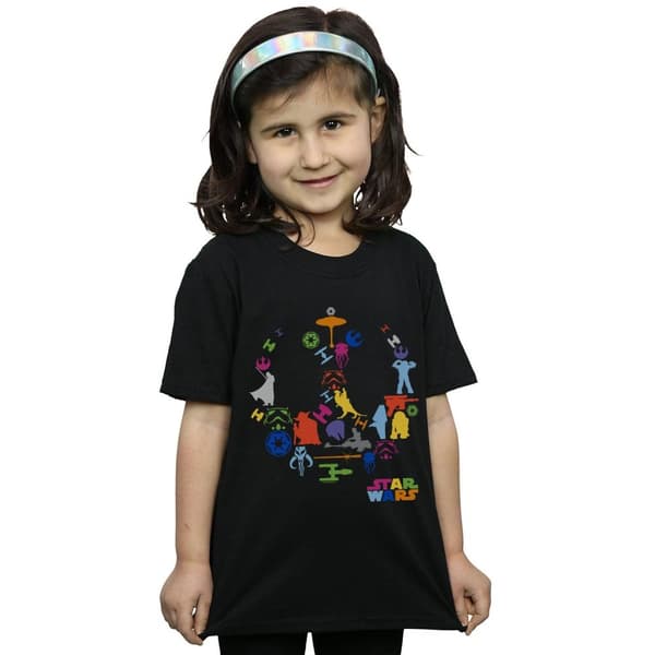 Star Wars Girls Silhouette Collage Cotton T-Shirt