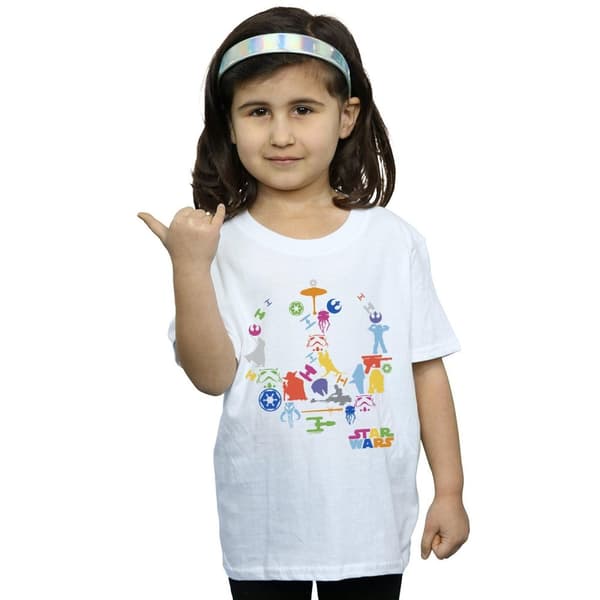 Star Wars Girls Silhouette Collage Cotton T-Shirt