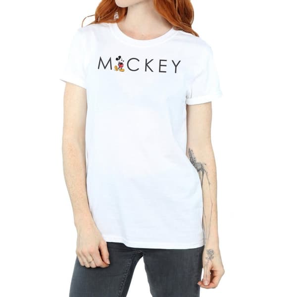 Disney Dam/Tjej Minnie Mouse Kick Letter Boyfriend T-shirt i bomull