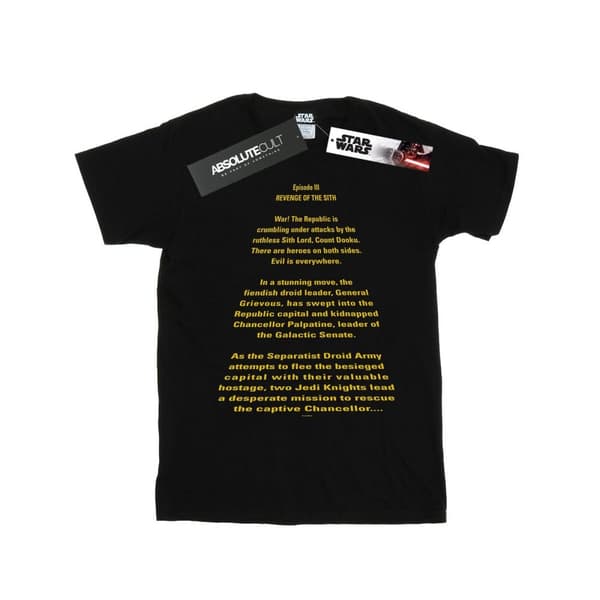 Star Wars Boys Revenge Of The Sith Opening Crawl T-Shirt Black 12-13 Years