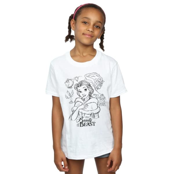 Disney T-shirt i bomull för flickor - Skönheten och odjuret