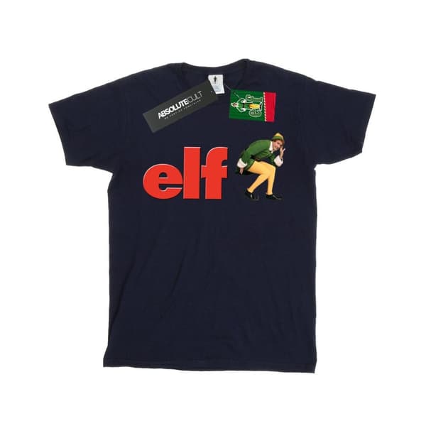 Elf T-shirt med crouching-logotyp för pojkar Navy Blue 5-6 Years