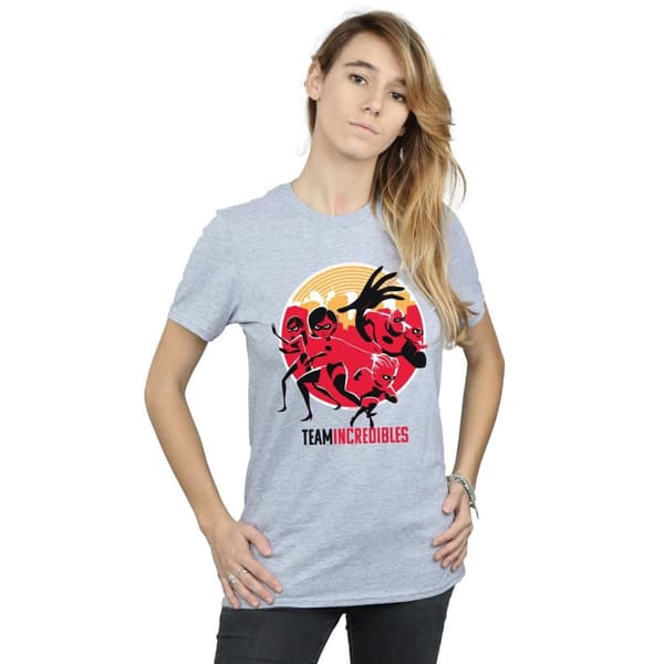 Disney Dam/Lady Incredibles 2 Team Incredibles Boyfriend T-shirt i bomull