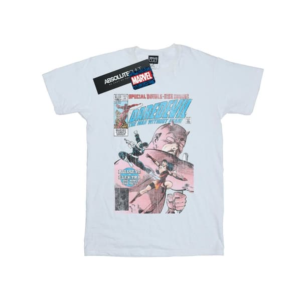 Marvel Dam / Dam Daredevil Distressed Bullseye Vs Elektra Omslag Bomull Boyfriend T-shirt