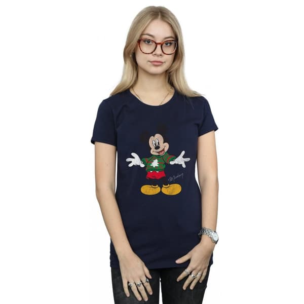 Disney Dam/Tjej Musse Pigg Jul Jumper Bomulls-T-shirt