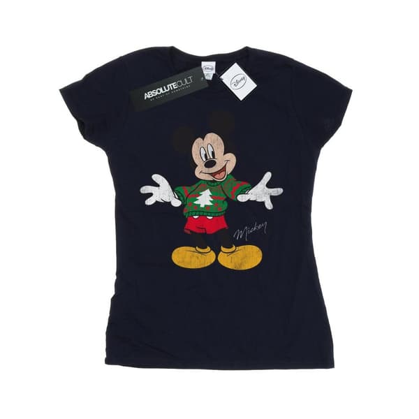 Disney Dam/Tjej Musse Pigg Jul Jumper Bomulls-T-shirt