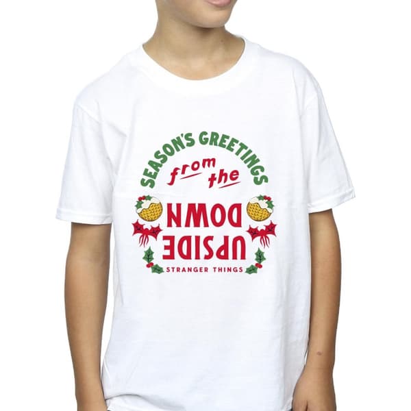 Netflix Stranger Things Upside Down - T-shirt med årstidshälsningar för pojkar