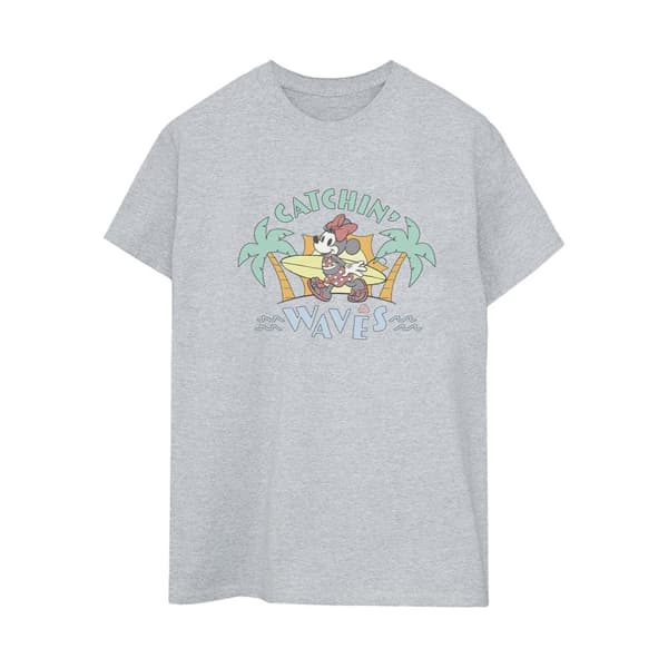 Disney Dam/Lady Minnie Mouse Catchin Waves Boyfriend T-shirt i bomull
