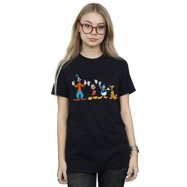 Disney Womens/Ladies Mickey Mouse Friends Cotton Boyfriend T-Shirt