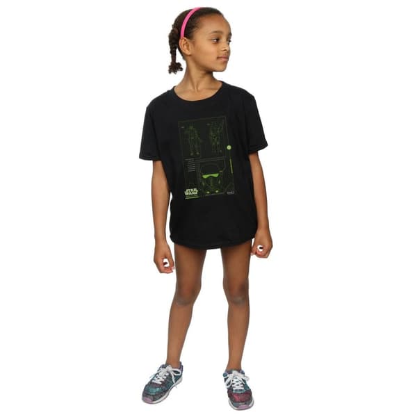 Star Wars Girls Rogue One Death Trooper Schematic Cotton T-Shirt