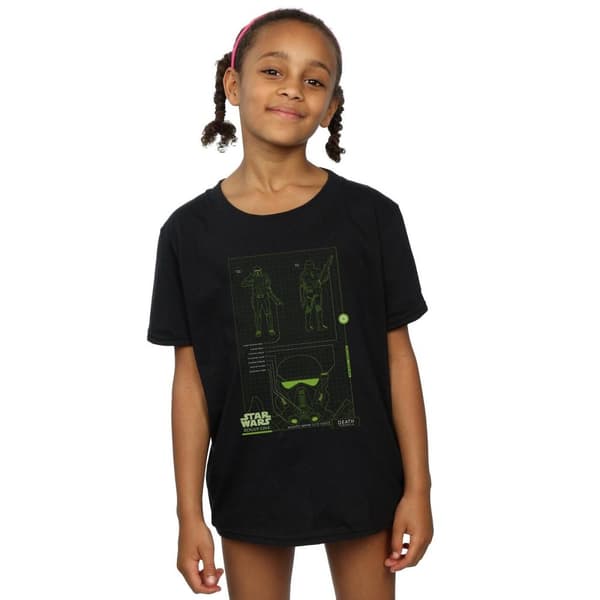 Star Wars Girls Rogue One Death Trooper Schematic Cotton T-Shirt