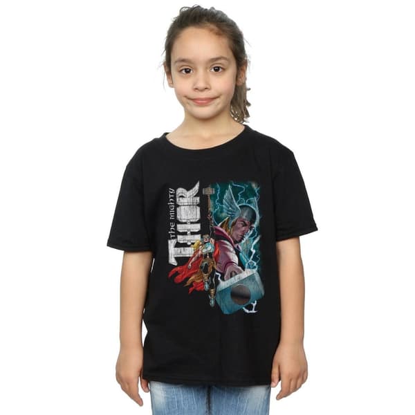 Marvel The Mighty Thor Mighty Duo bomulls-T-shirt för flickor