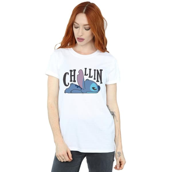 Disney Womens/Ladies Lilo And Stitch Chillin Cotton Boyfriend T-Shirt