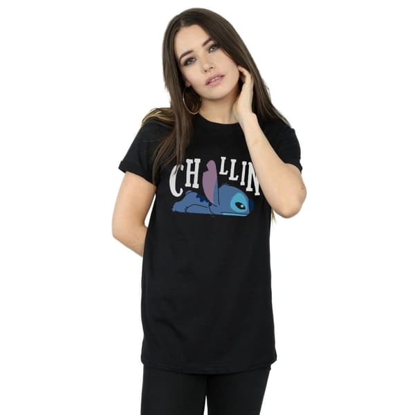 Disney Womens/Ladies Lilo And Stitch Chillin Cotton Boyfriend T-Shirt