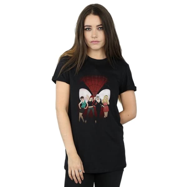 Marvel Pojkvänst-shirt i bomull för kvinnor/damer med Spider-Man