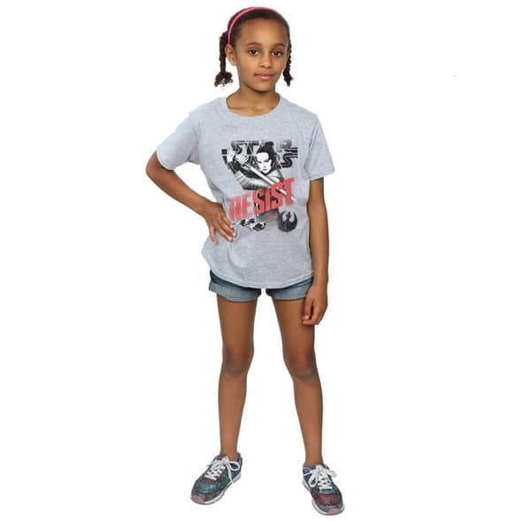Star Wars Girls The Last Jedi Rey Resist Cotton T-Shirt