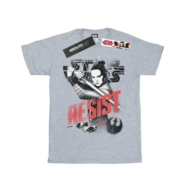 Star Wars Girls The Last Jedi Rey Resist Cotton T-Shirt