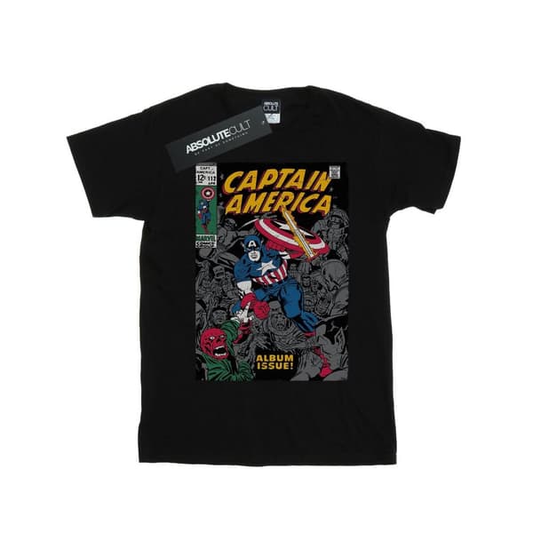 Marvel T-shirt i bomull för flickor med omslag från Captain America-albumet