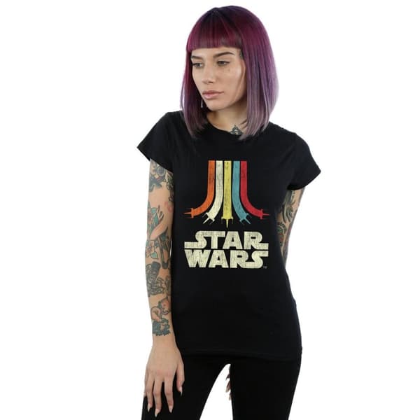 Star Wars Womens/Ladies Retro Rainbow Cotton T-Shirt