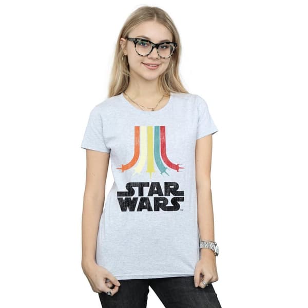Star Wars Womens/Ladies Retro Rainbow Cotton T-Shirt